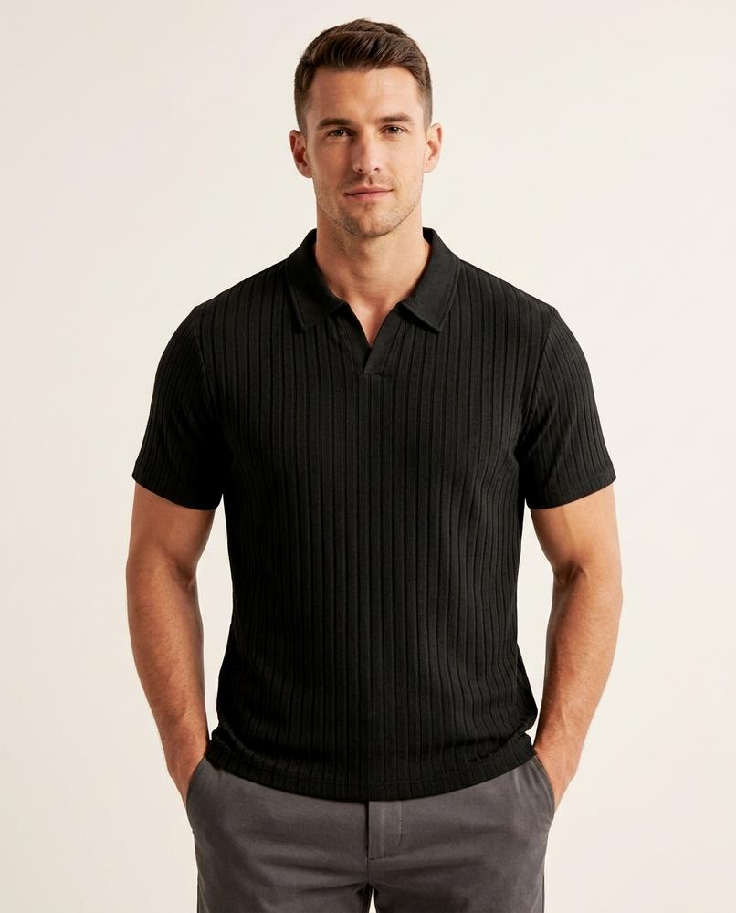 Lands Mode - Sesor | Geripptes Kurzarm Shirt Herren