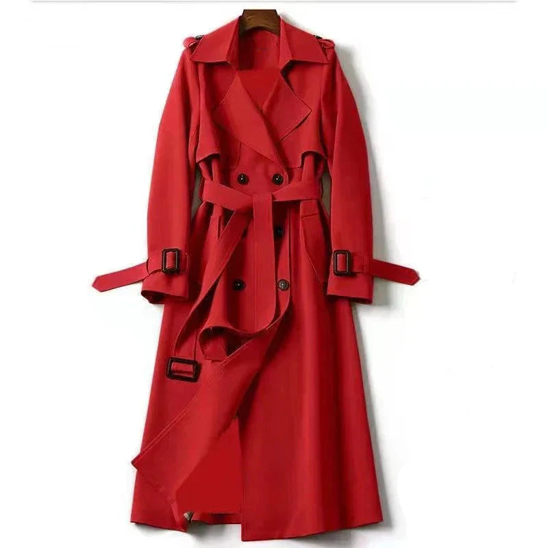 Lands Mode Damen Trenchcoat - Zweireihig mit Taillengürtel & Schulterklappen - Klassischer Mantel