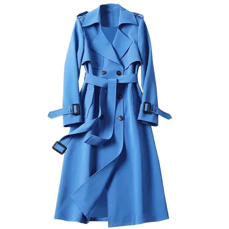 Lands Mode Damen Trenchcoat - Zweireihig mit Taillengürtel & Schulterklappen - Klassischer Mantel