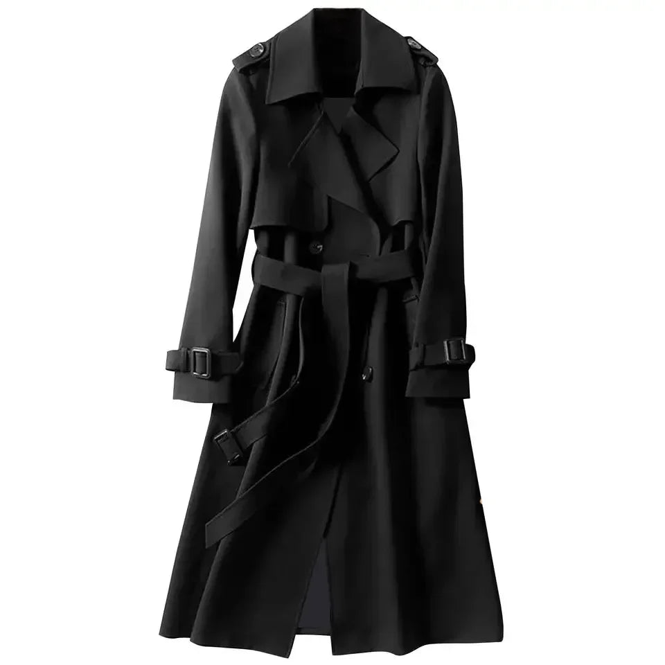 Lands Mode Damen Trenchcoat - Zweireihig mit Taillengürtel & Schulterklappen - Klassischer Mantel