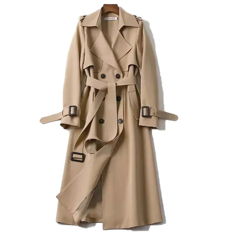 Lands Mode Damen Trenchcoat - Zweireihig mit Taillengürtel & Schulterklappen - Klassischer Mantel