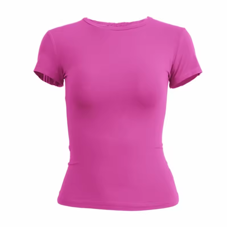 Lands Mode Damen T-Shirt - Tailliert & Kurz geschnitten - Slim Fit Rundhals-Shirt