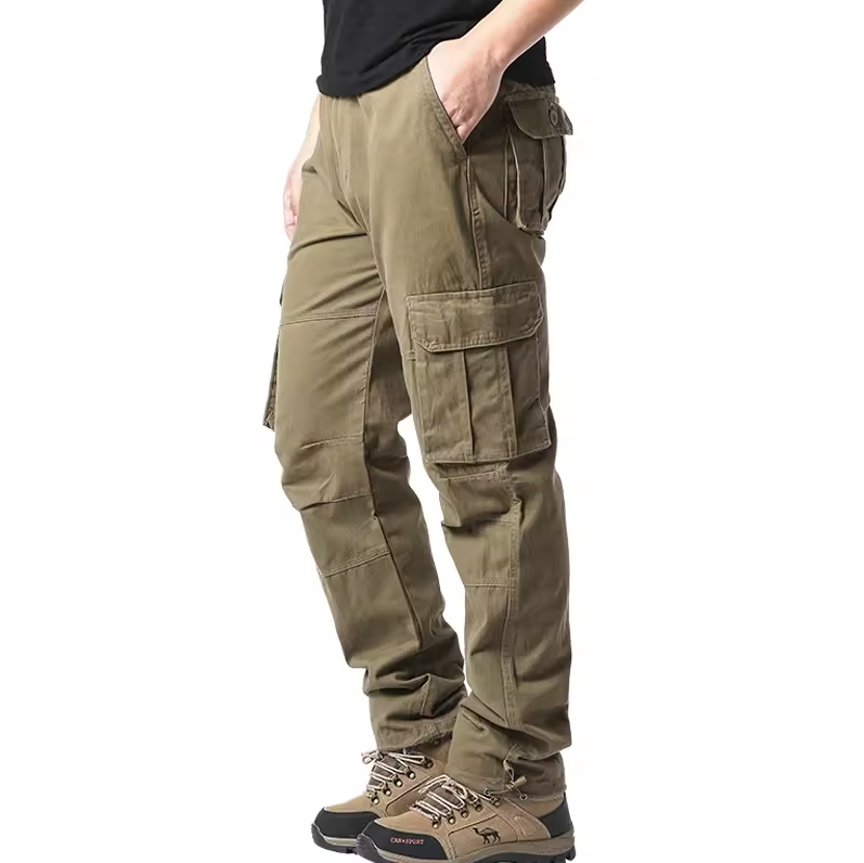 Lands Mode Herren Cargohose - Lockere Passform - Multi-Taschen mit Pattenverschluss