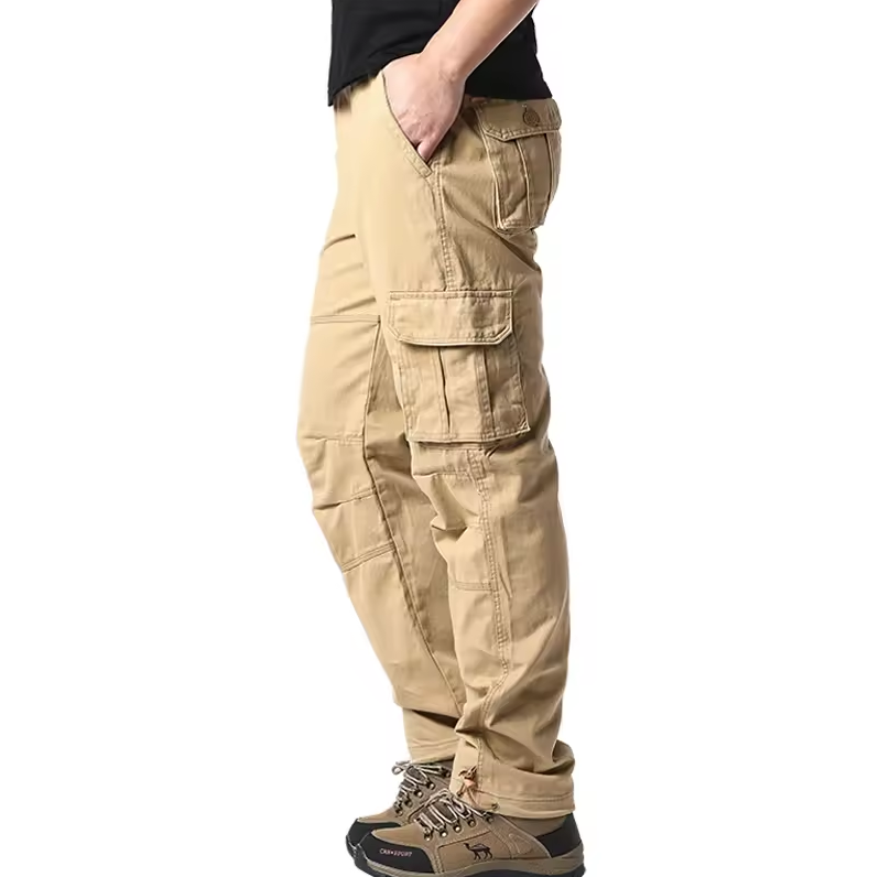 Lands Mode Herren Cargohose - Lockere Passform - Multi-Taschen mit Pattenverschluss