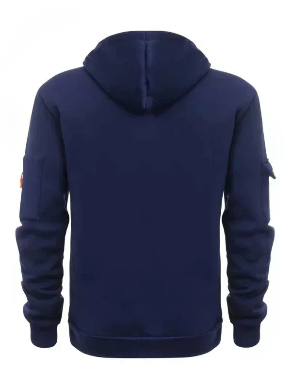 Lands Mode Herren Hoodie mit Front-Reißverschluss - Fleecegefüttert - Lässige Passform
