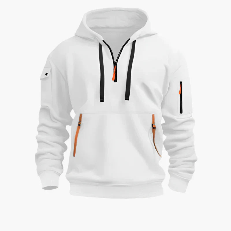 Lands Mode Herren Hoodie mit Front-Reißverschluss - Fleecegefüttert - Lässige Passform