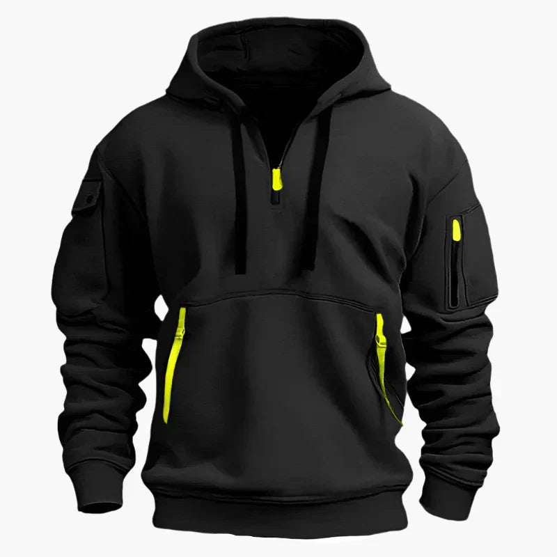 Lands Mode Herren Hoodie mit Front-Reißverschluss - Fleecegefüttert - Lässige Passform