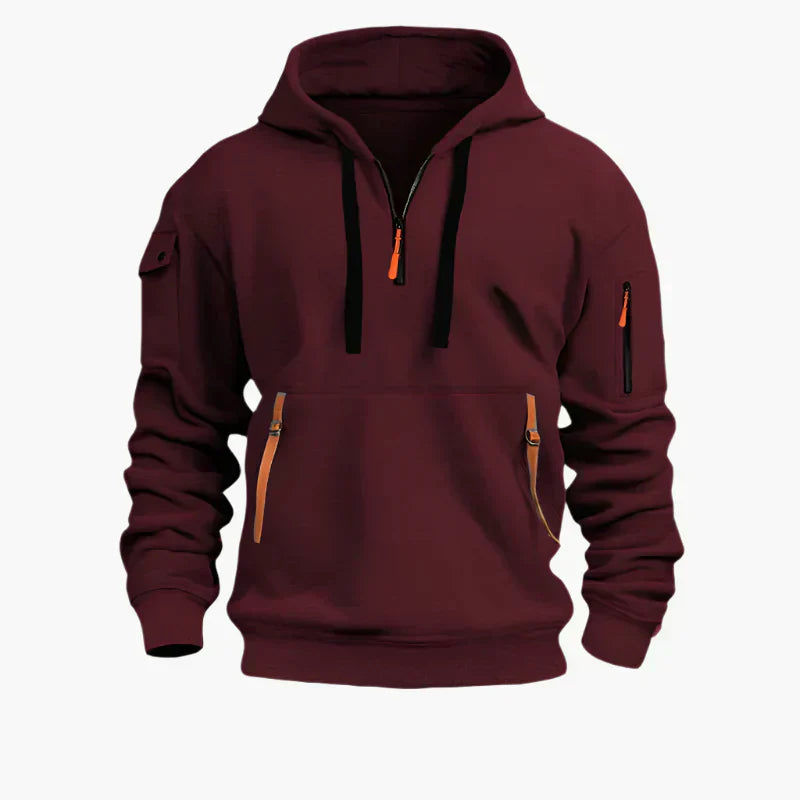 Lands Mode Herren Hoodie mit Front-Reißverschluss - Fleecegefüttert - Lässige Passform